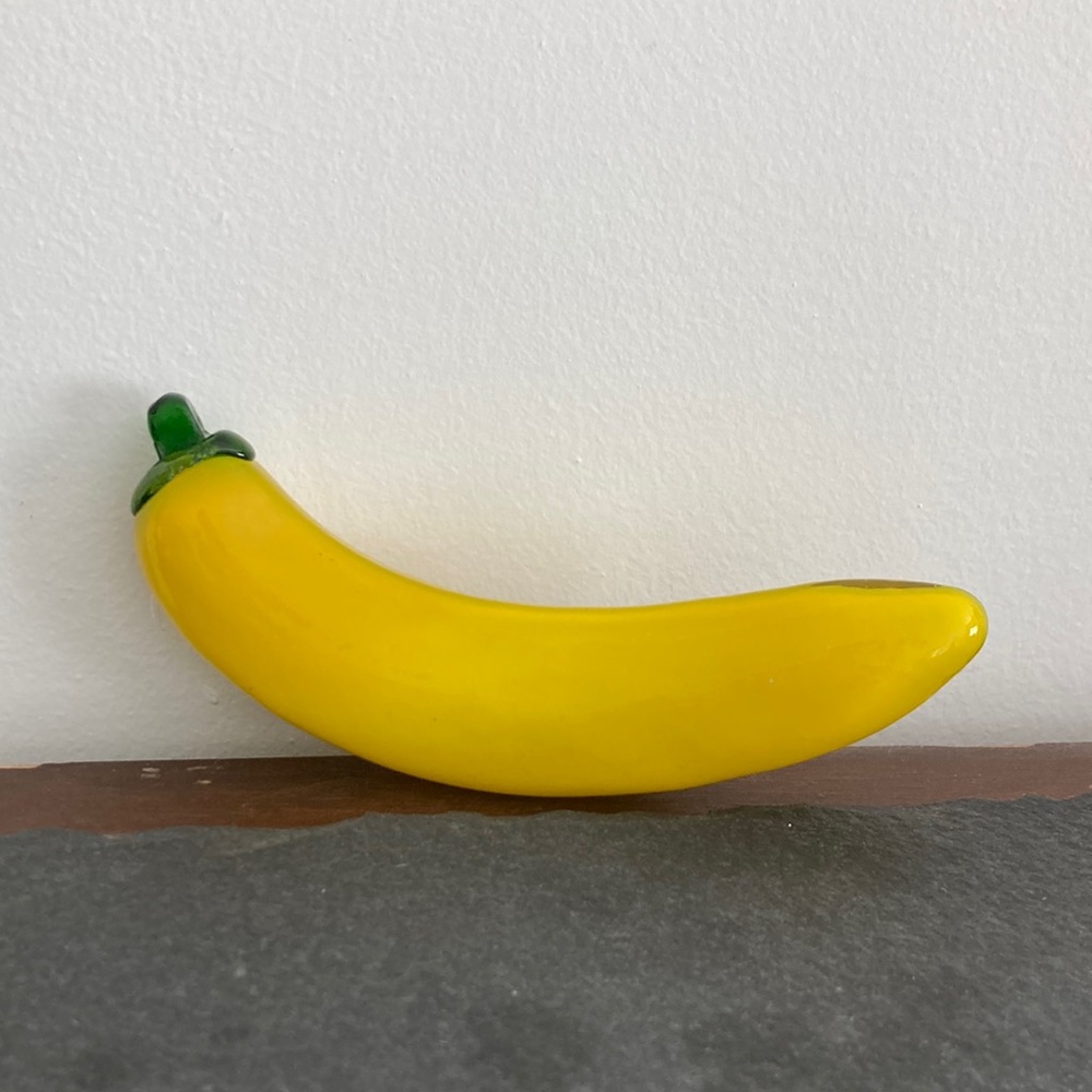 Vintage murano glass fruit yellow banana